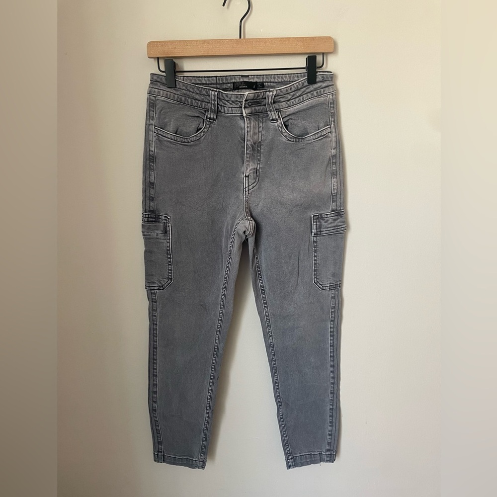 prAna Grey Organic Cotton Cargo Jeans - Size 8